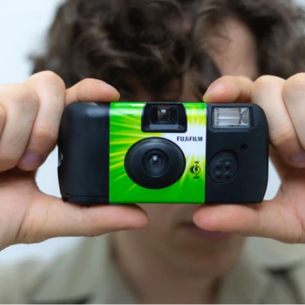 Fujifilm Green and Black Disposable Camera